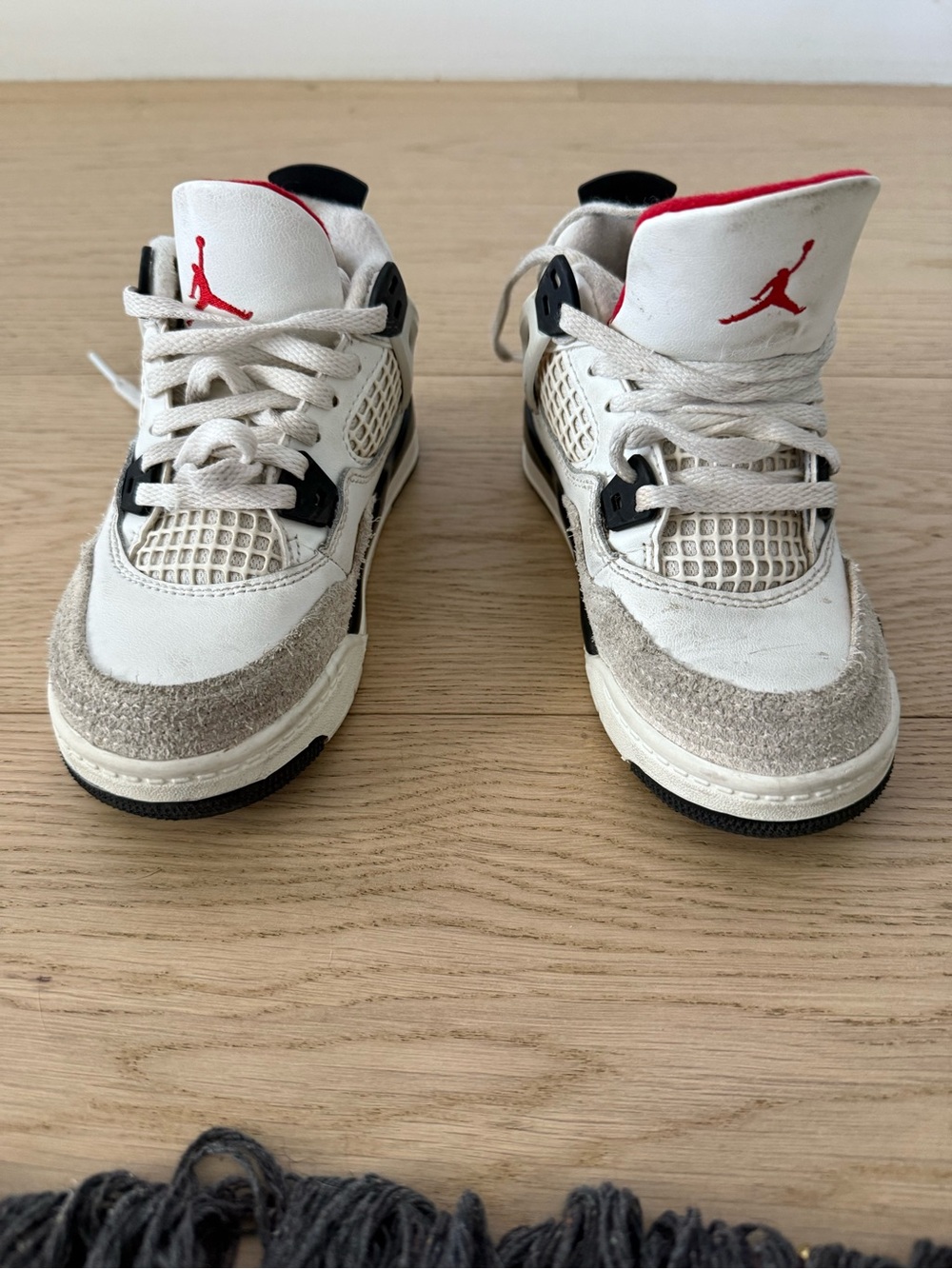 Nike Jordan Kids White and Red Basketball Sneakers - Iconic Jumpman Style